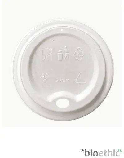 tampa copo Ø90mm em bagaço de cana-de-açúcar 0% plástico